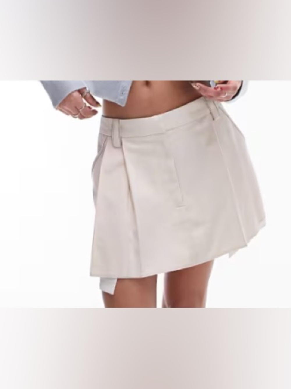 Topshop Low Rise Pleated Mini Skirt